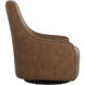 Carmine Cognac Leather Swivel Lounge Chair, Swivel